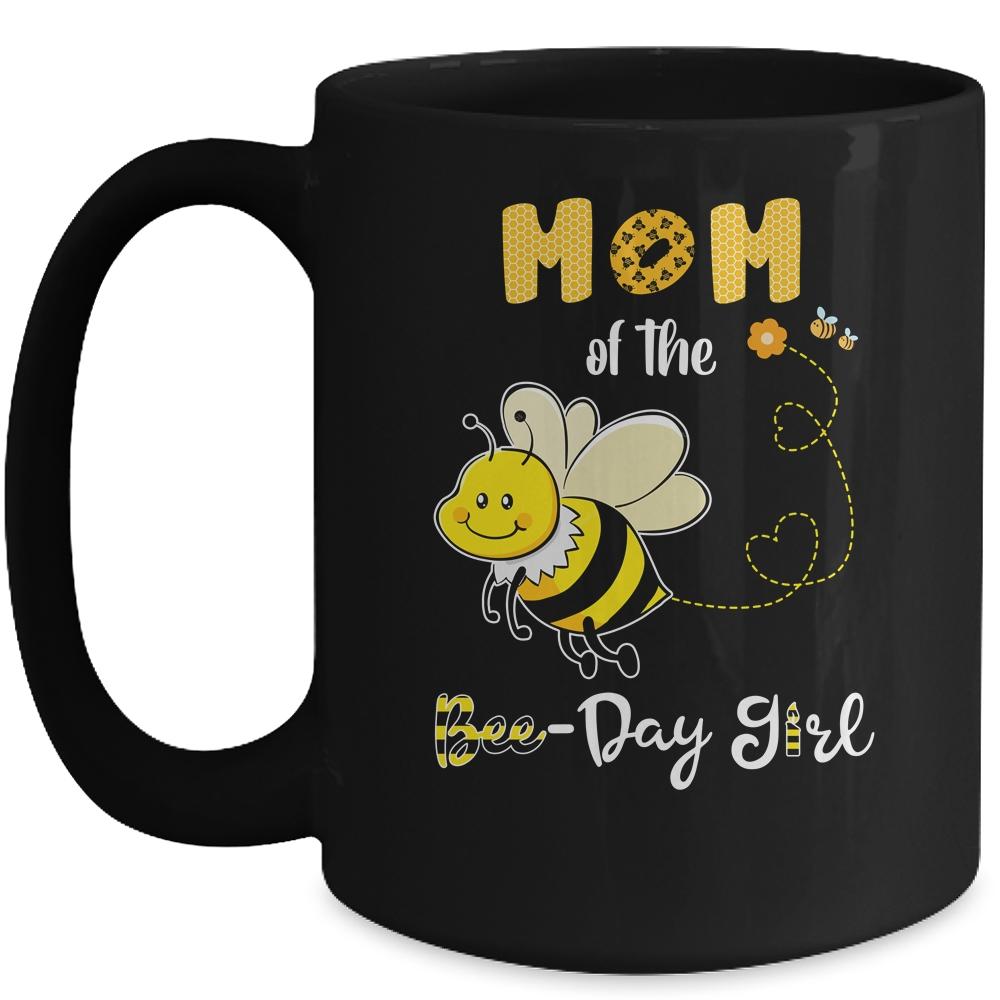 Mom Of The Bee Birthday Girl Family Matching Mug-Coffee Mug-Mug-Black