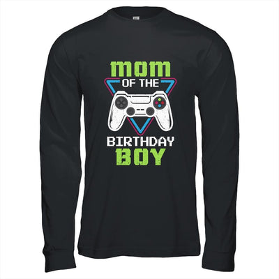 Mom Of The Birthday Boy Matching Video Gamer Birthday-T-Shirt & Hoodie-Long Sleeve T-Shirt-Black