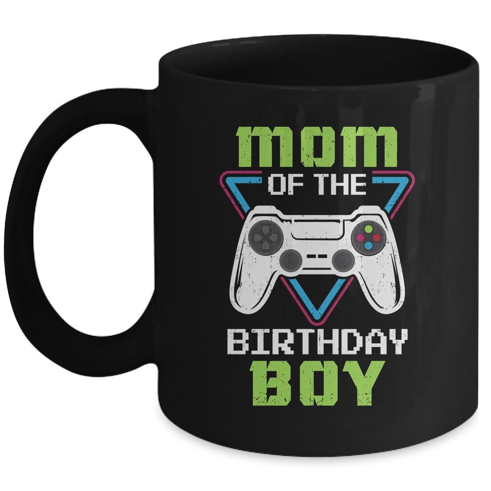 Mom Of The Birthday Boy Matching Video Gamer Birthday Mug-Coffee Mug-Mug-Black