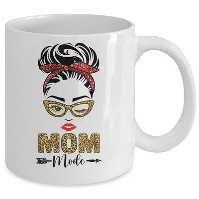 Mom mode Buffalo Red Plaid Leopard Funny Mug-Coffee Mug-Mug-White