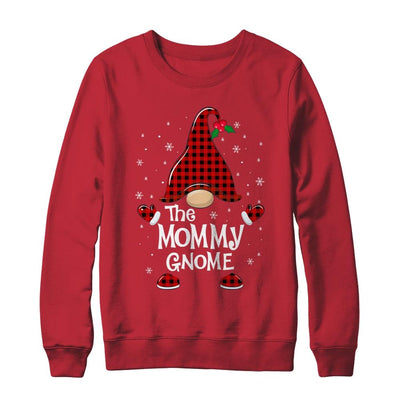 Mommy Gnome Buffalo Plaid Matching Christmas Pajama Gift-T-Shirt & Sweatshirt-Crewneck Sweatshirt-Red