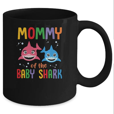 Mommy Of The Baby Shark Birthday Mommy Shark Mug-Coffee Mug-Mug-Black