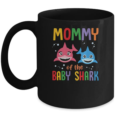 Mommy Of The Baby Shark Birthday Mommy Shark Mug-Coffee Mug-Mug-Black
