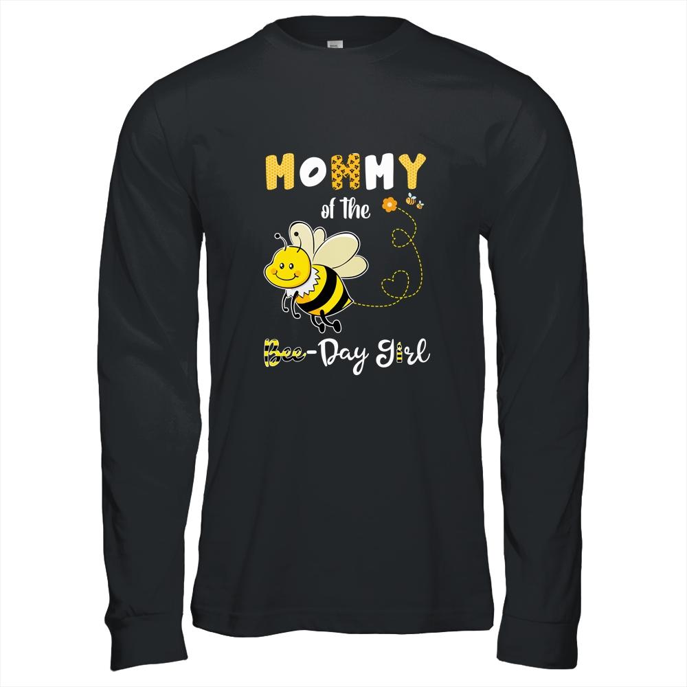 Mommy Of The Bee Birthday Girl Family Matching-T-Shirt & Hoodie-Long Sleeve T-Shirt-Black