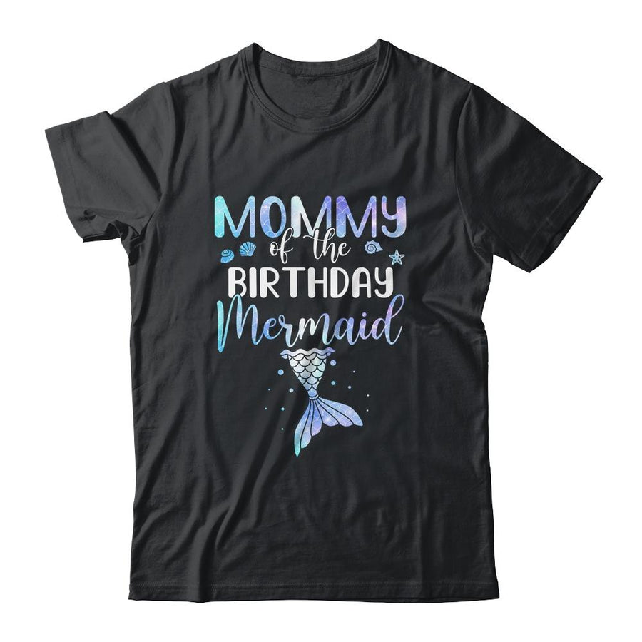 Mommy Of The Birthday Mermaid Matching Family-T-Shirt & Hoodie-Classic T-Shirt-Black
