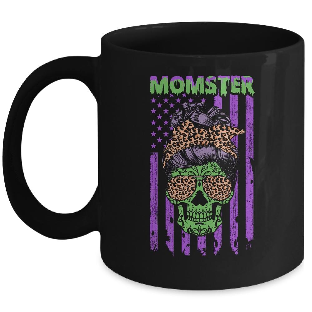 Momster Salty Skull Mom Leopard Halloween Gift Boy Kid Girl Mug