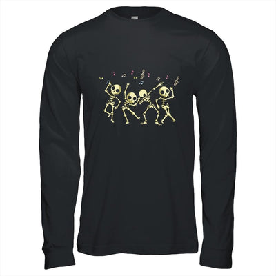 Music Skeleton Dance Dancing Halloween For Men Women-T-Shirt & Hoodie-Long Sleeve T-Shirt-Black