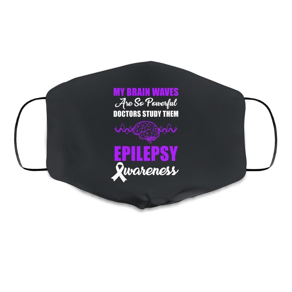 My Brain Waves Are So Powerful Epilepsy Awareness Cloth Face Mask-Cloth Face Mask-Cloth Face Mask-Black