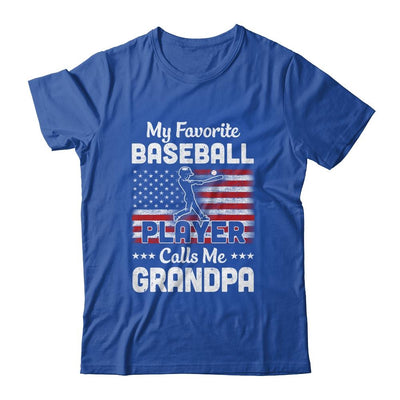My Favorite Baseball Player Calls Me Grandpa American Flag-T-Shirt & Hoodie-Classic T-Shirt-Royal