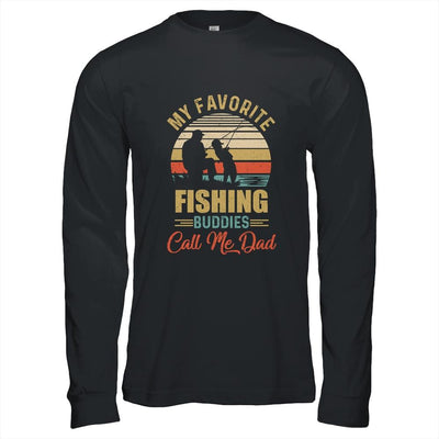My Favorite Fishing Buddies Call Me Dad Fathers Day-T-Shirt & Hoodie-Long Sleeve T-Shirt-Black