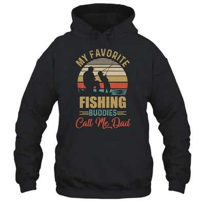 My Favorite Fishing Buddies Call Me Dad Fathers Day-T-Shirt & Hoodie-Pullover Hoodie-Black