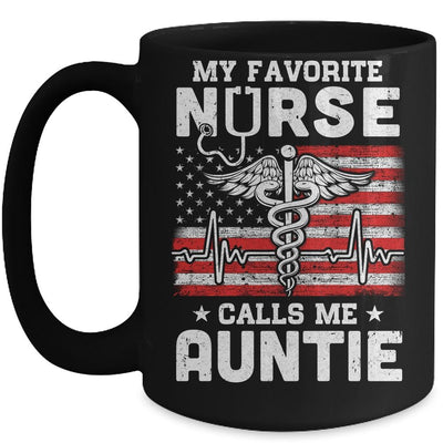 My Favorite Nurse Calls Me Auntie USA Flag Mug-Coffee Mug-Mug-Black