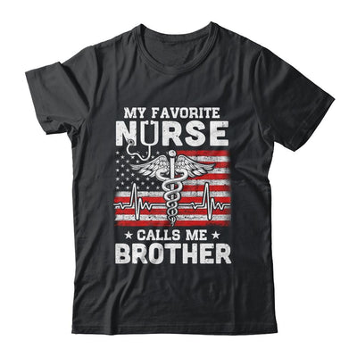 My Favorite Nurse Calls Me Brother USA Flag-T-Shirt & Hoodie-Classic T-Shirt-Black