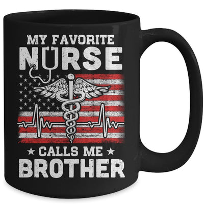 My Favorite Nurse Calls Me Brother USA Flag Mug-Coffee Mug-