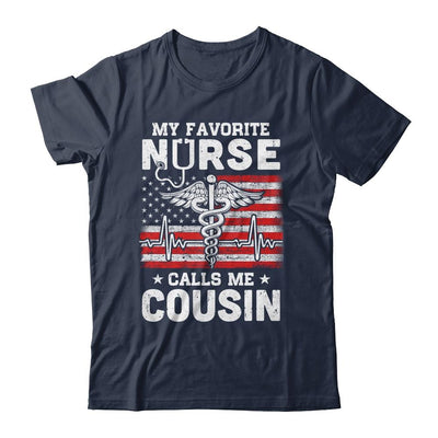 My Favorite Nurse Calls Me Cousin USA Flag-T-Shirt & Hoodie-Classic T-Shirt-Navy