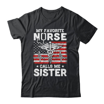 My Favorite Nurse Calls Me Sister USA Flag-T-Shirt & Hoodie-Classic T-Shirt-Black