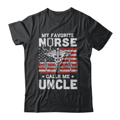 My Favorite Nurse Calls Me Uncle Gifts Usa Flag-T-Shirt & Hoodie-Classic T-Shirt-Black