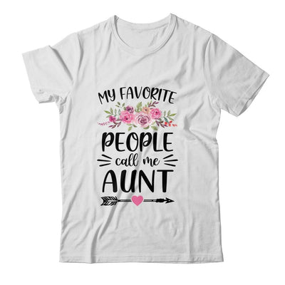 My Favorite People Call Me Aunt Mother's Day Floral-T-Shirt & Tank Top-Classic T-Shirt-White