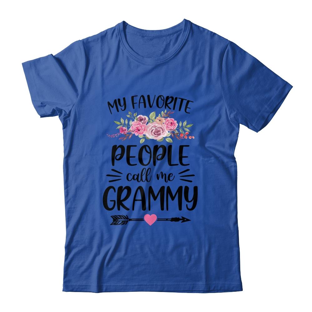 My Favorite People Call Me Grammy Mother's Day Floral-T-Shirt & Tank Top-Classic T-Shirt-Royal