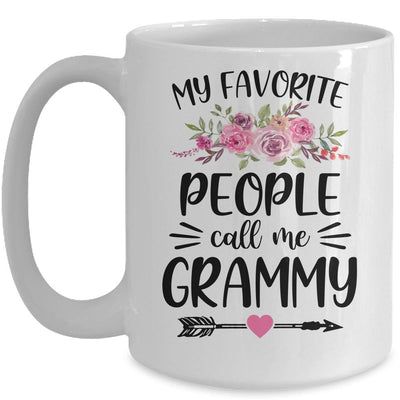 My Favorite People Call Me Grammy Mother's Day Floral Mug-Coffee Mug-Mug-White
