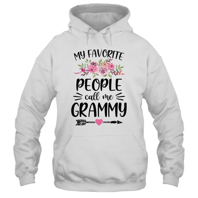 My Favorite People Call Me Grammy Mother's Day Floral-T-Shirt & Tank Top-Pullover Hoodie-White