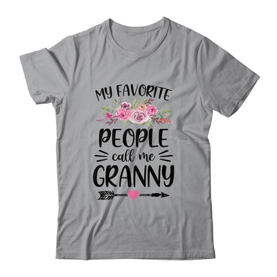 My Favorite People Call Me Granny Mother's Day Floral-T-Shirt & Tank Top-Classic T-Shirt-Sport Grey