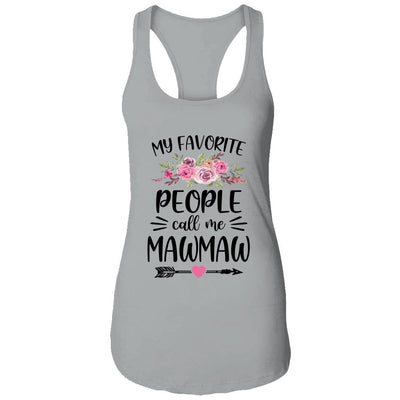 My Favorite People Call Me MawMaw Mother's Day Floral-T-Shirt & Tank Top-Women's Ideal Racerback Tank-Heather Grey