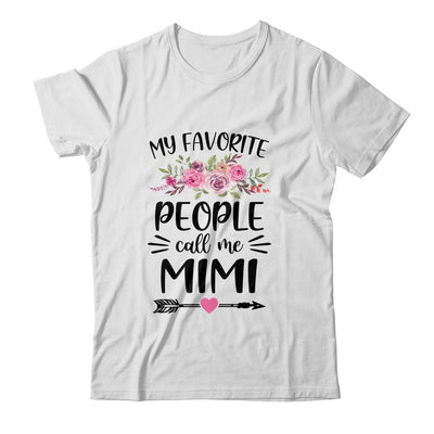 My Favorite People Call Me Mimi Mother's Day Floral-T-Shirt & Tank Top-Classic T-Shirt-White