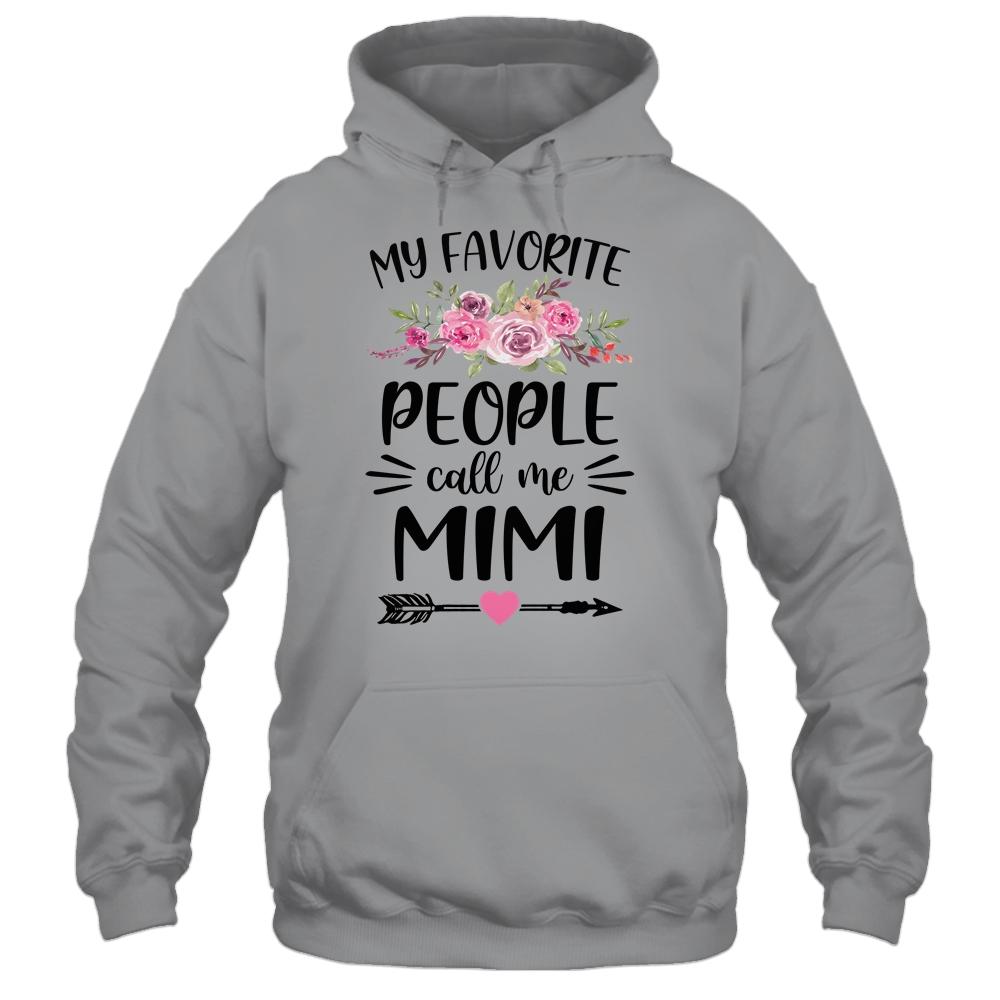 My Favorite People Call Me Mimi Mother's Day Floral-T-Shirt & Tank Top-Pullover Hoodie-Sport Grey
