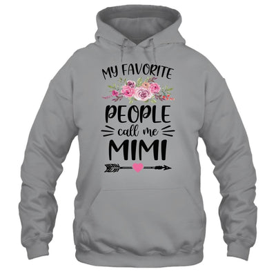 My Favorite People Call Me Mimi Mother's Day Floral-T-Shirt & Tank Top-Pullover Hoodie-Sport Grey