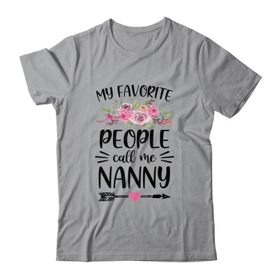 My Favorite People Call Me Nanny Mother's Day Floral-T-Shirt & Tank Top-Classic T-Shirt-Sport Grey