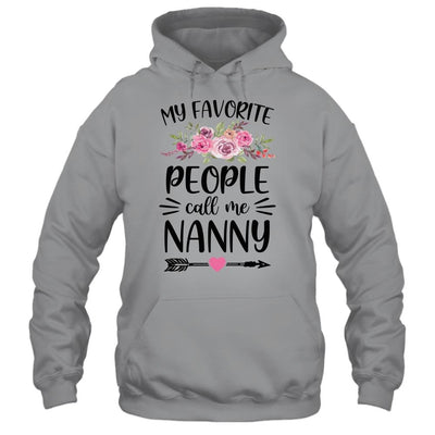 My Favorite People Call Me Nanny Mother's Day Floral-T-Shirt & Tank Top-Pullover Hoodie-Sport Grey