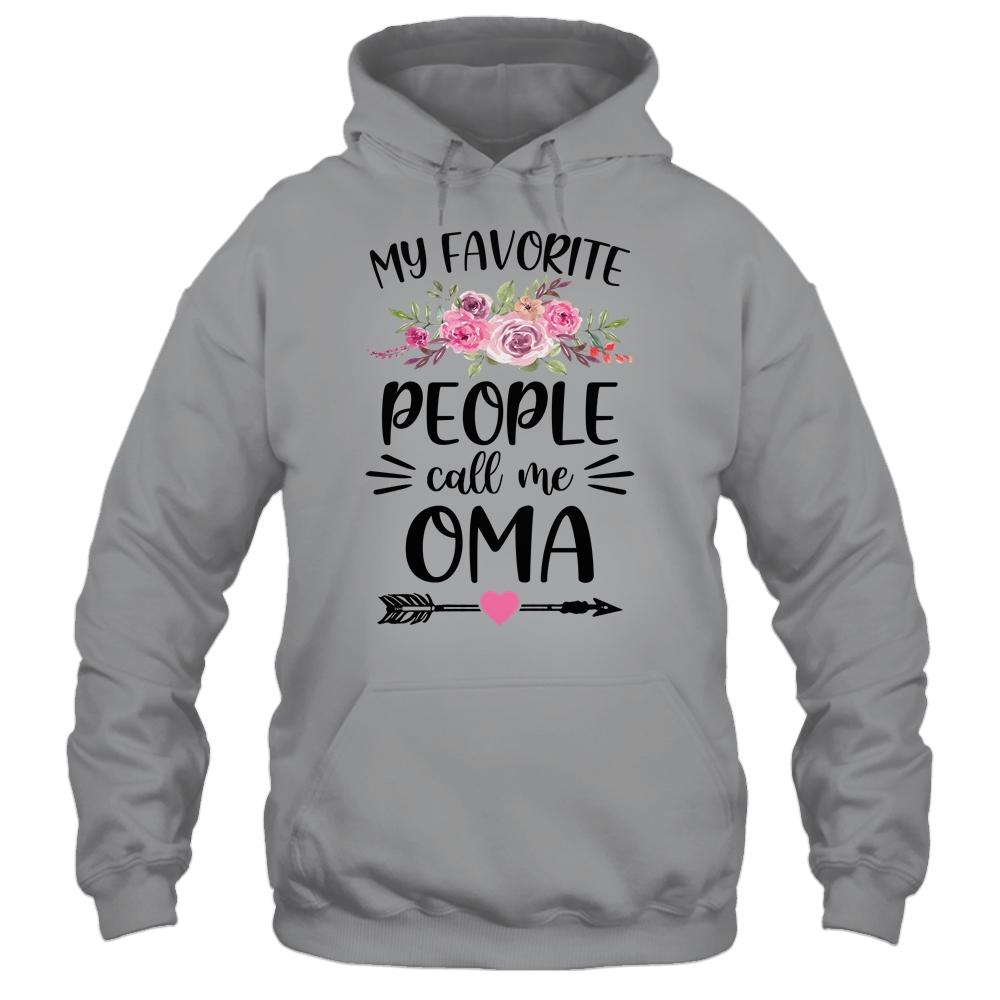 My Favorite People Call Me Oma Mother's Day Floral-T-Shirt & Tank Top-Pullover Hoodie-Sport Grey