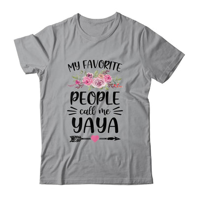 My Favorite People Call Me Yaya Mother's Day Floral-T-Shirt & Tank Top-Classic T-Shirt-Sport Grey