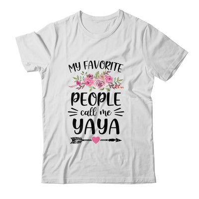 My Favorite People Call Me Yaya Mother's Day Floral-T-Shirt & Tank Top-Classic T-Shirt-White