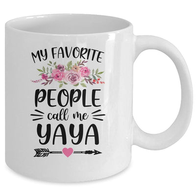 My Favorite People Call Me Yaya Mother's Day Floral Mug-Coffee Mug-