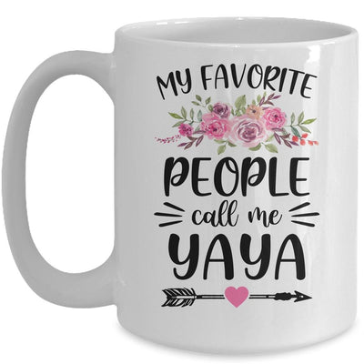 My Favorite People Call Me Yaya Mother's Day Floral Mug-Coffee Mug-Mug-White
