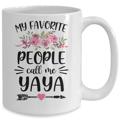 My Favorite People Call Me Yaya Mother's Day Floral Mug-Coffee Mug-