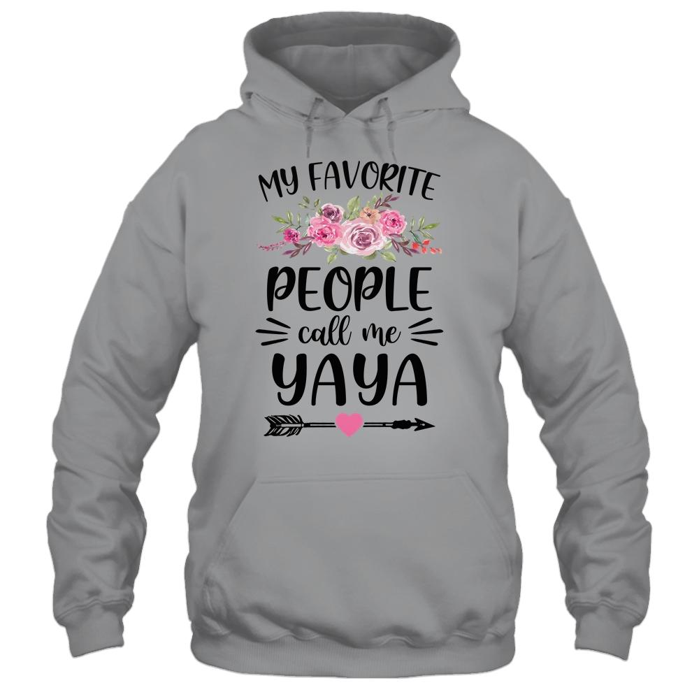 My Favorite People Call Me Yaya Mother's Day Floral-T-Shirt & Tank Top-Pullover Hoodie-Sport Grey
