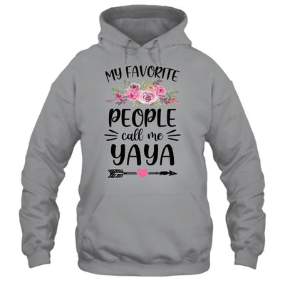 My Favorite People Call Me Yaya Mother's Day Floral-T-Shirt & Tank Top-Pullover Hoodie-Sport Grey