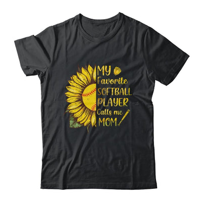 My Favorite Softball Player Call Me Mom Mothers Day-T-Shirt & Tank Top-Classic T-Shirt-Black