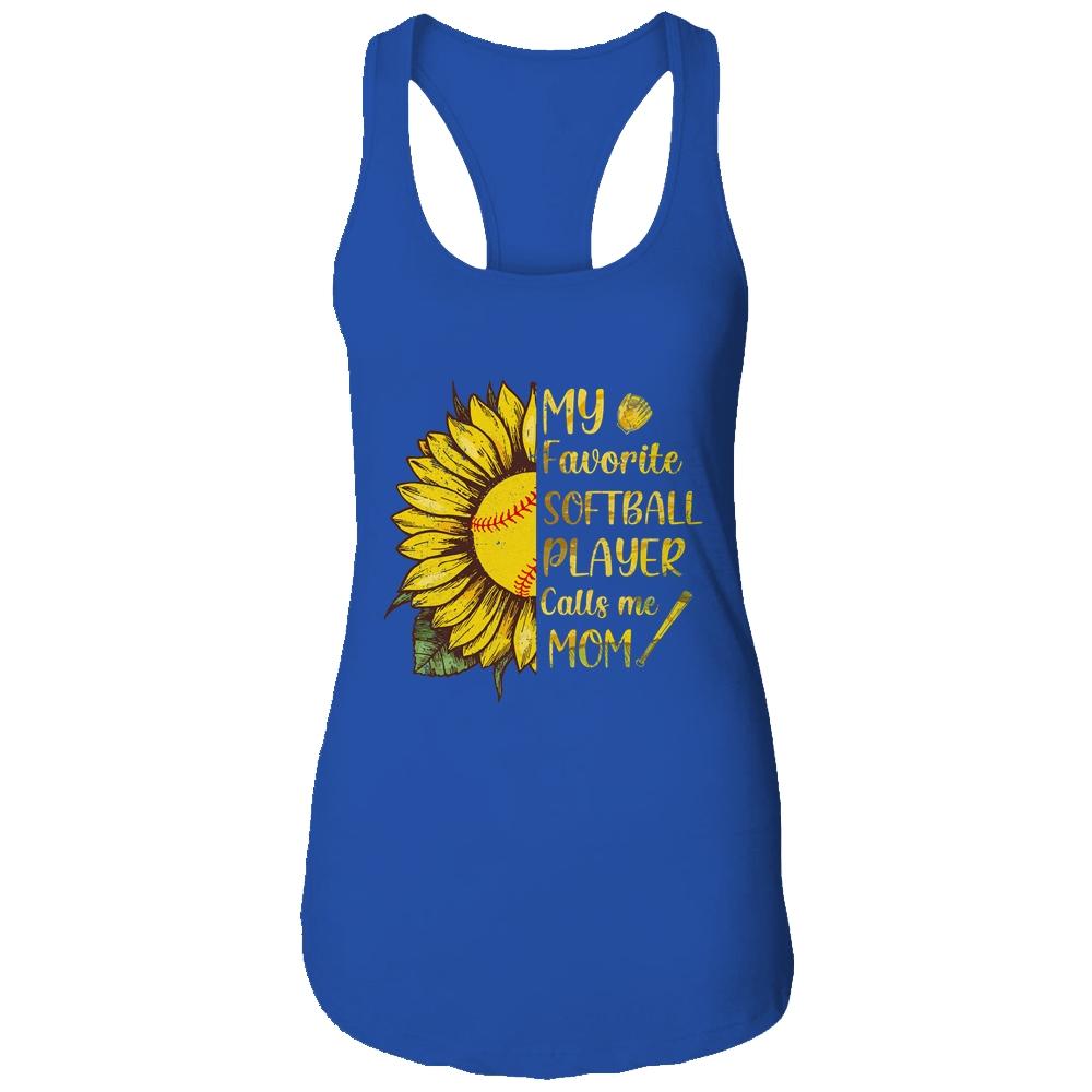 My Favorite Softball Player Call Me Mom Mothers Day-T-Shirt & Tank Top-Women's Ideal Racerback Tank-Royal