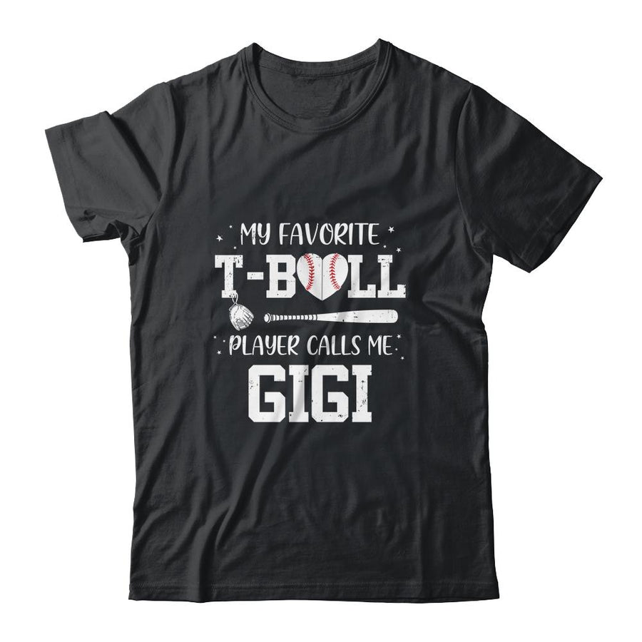 My Favorite T-Ball Player Calls Me Gigi Baseball-T-Shirt & Tank Top-Classic T-Shirt-Black