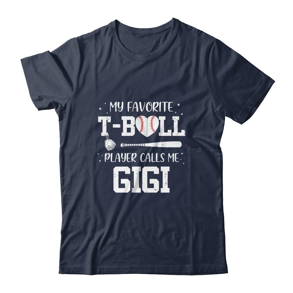 My Favorite T-Ball Player Calls Me Gigi Baseball-T-Shirt & Tank Top-Classic T-Shirt-Navy