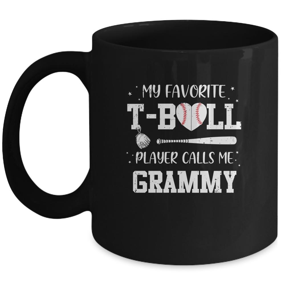 My Favorite T-Ball Player Calls Me Grammy Baseball Mug-Coffee Mug-Mug-Black