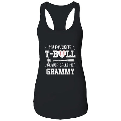 My Favorite T-Ball Player Calls Me Grammy Baseball-T-Shirt & Tank Top-Women's Ideal Racerback Tank-Black
