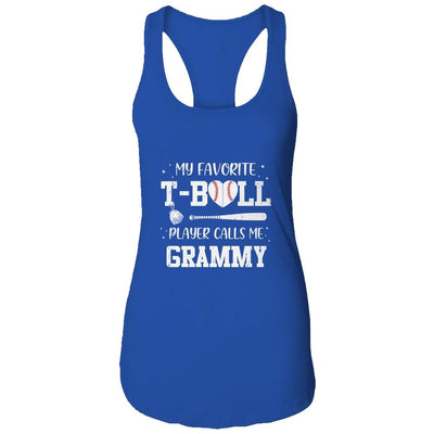 My Favorite T-Ball Player Calls Me Grammy Baseball-T-Shirt & Tank Top-Women's Ideal Racerback Tank-Royal
