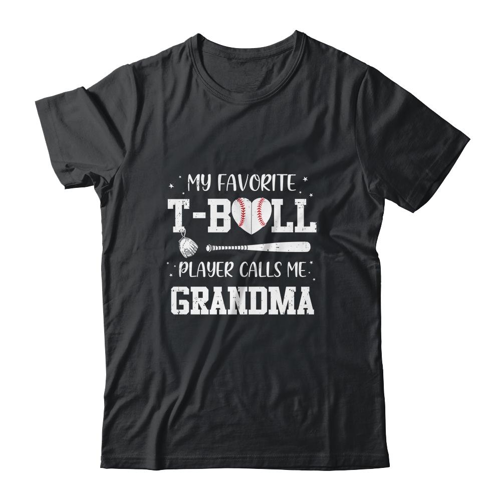 My Favorite T-Ball Player Calls Me Grandma Baseball-T-Shirt & Hoodie-Classic T-Shirt-Black