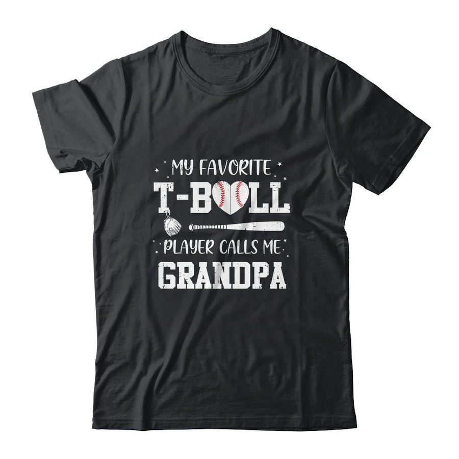 My Favorite T-Ball Player Calls Me Grandpa Baseball-T-Shirt & Hoodie-Classic T-Shirt-Black