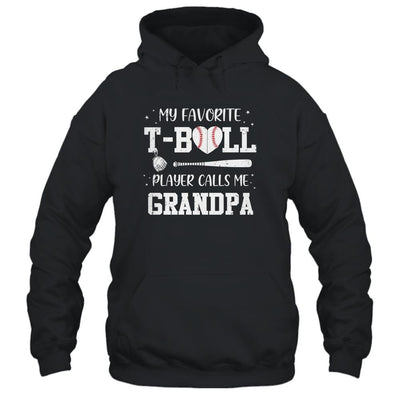 My Favorite T-Ball Player Calls Me Grandpa Baseball-T-Shirt & Hoodie-Pullover Hoodie-Black